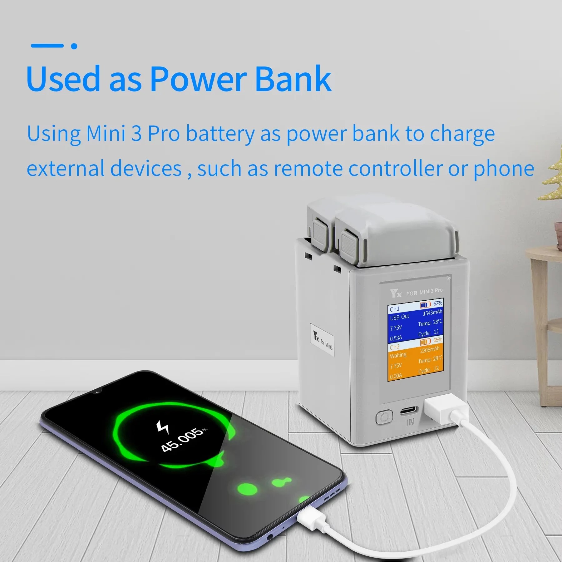 Two-way Digital Display Chargi - Drone Charging Hub ulasan dan harga