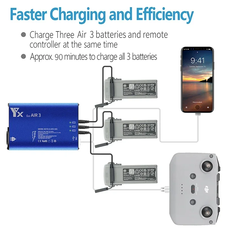 For Air 3 Drone Battery Charge - Drone Charging Hub ulasan dan harga